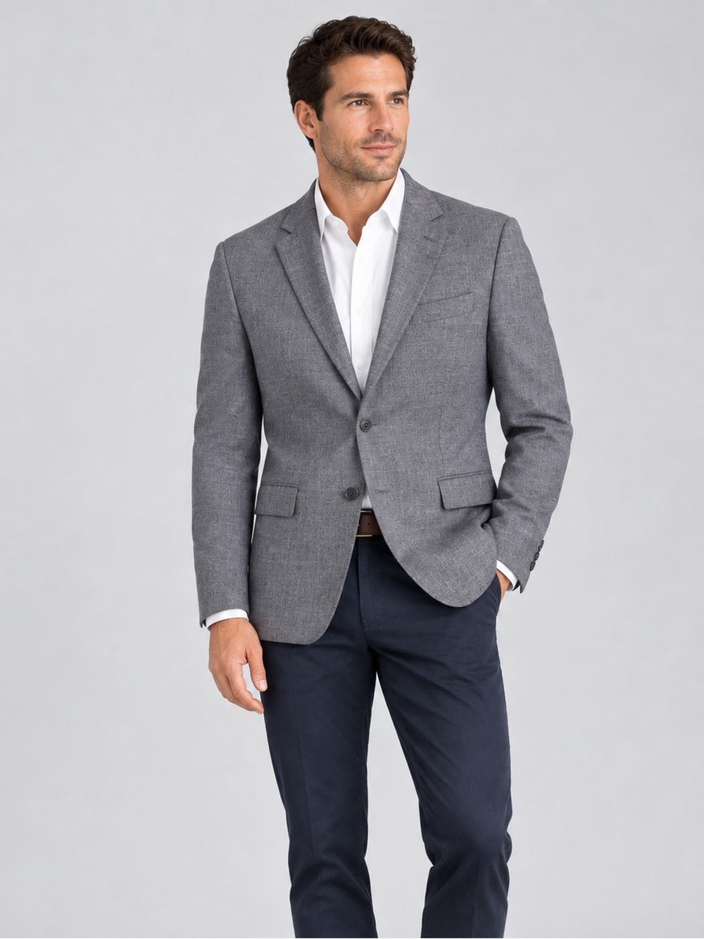 Jos. A. Bank Traveler Tailored Mid Grey Wool Blazer Men’s 42 Short Classic Event